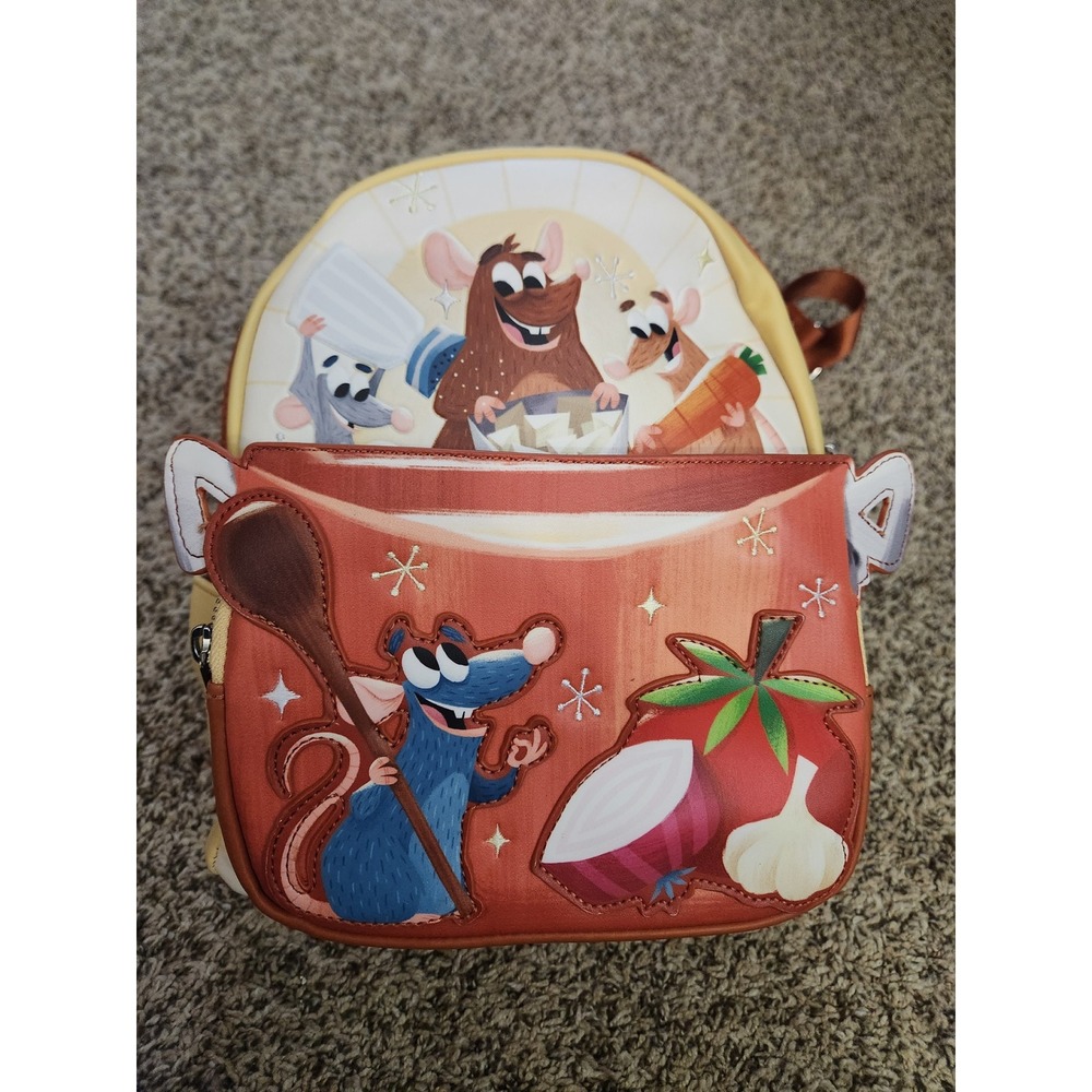 Loungefly Disney Pixar Ratatouille Cooking Pot Mini Backpack Remy Emile Brown